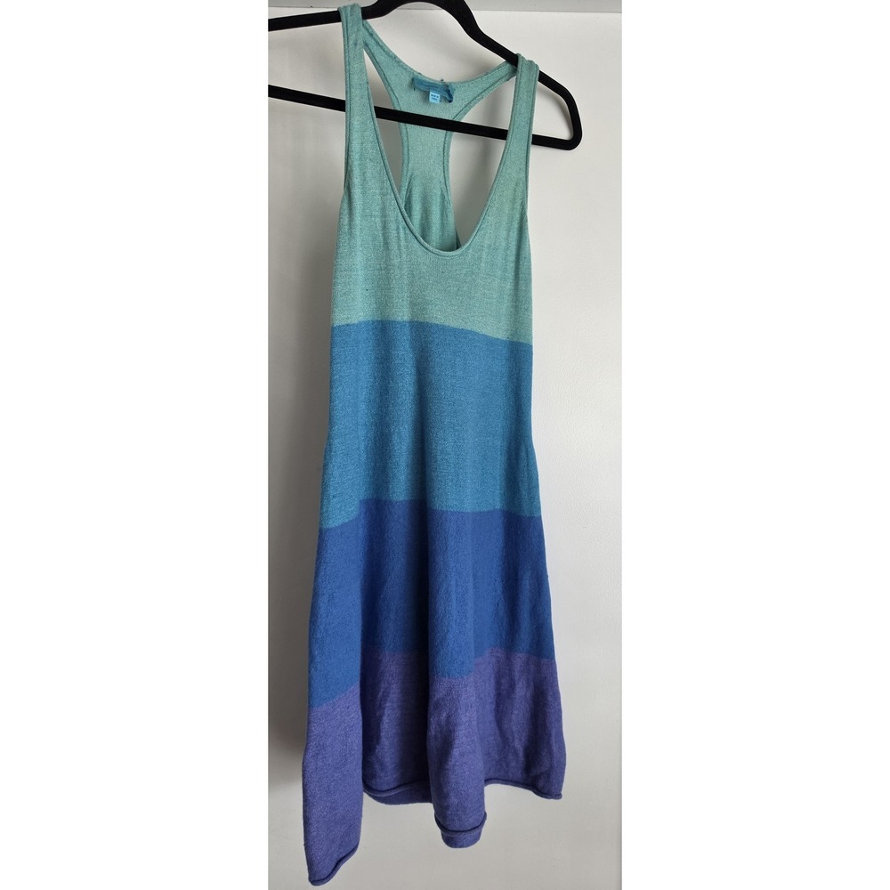 Calypso Christiane Celle Cashmere Maxi Dress XS Blue Striped Sleeveless Gown